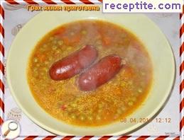 Peas stew with sausage (cooked in multikukar)