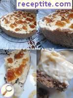 Vanilla cheesecake with walnuts and figs jam