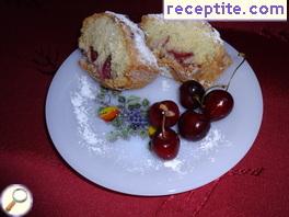 Easy sponge cake with cherries