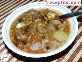 Lentils Serbian (Lentils with eggplant)