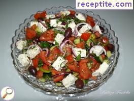 Greek salad with sheep cheese
