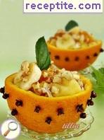 Orange salad with bananas and honey