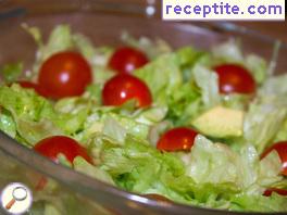 Iceberg salad with avocado and cherry tomatoes