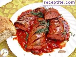 Sausage with tomato sauce podluchen