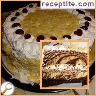 Layered cake with caramelized nuts Zebra