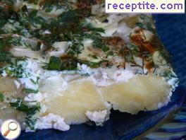 Potato baked with egg whites