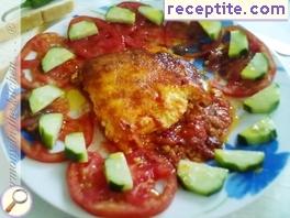 Summer baked with peppers, tomatoes and cheese