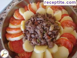 Potato fan mince oven Potato fan mince oven
