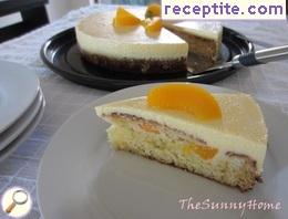 Cake with peaches and yogurt