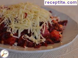 Beet potatoes and sweet corn