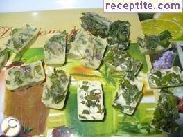 Frozen herbs in butter or olive oil