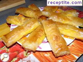 Cigars ready wafers, feta cheese and eggs Cigars ready wafers, feta cheese and eggs