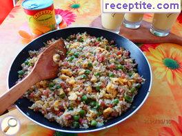 Rice with ham and garlic on Chinese