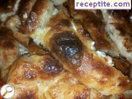 Banitsa with feta cheese and mayonnaise