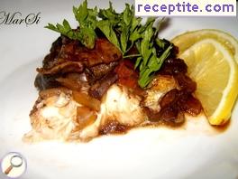 Trout with mushroom ragout