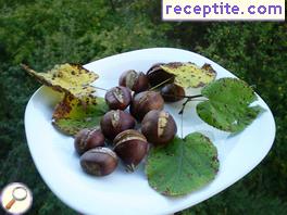 Roasted chestnuts in the oven