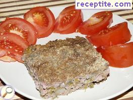 Baked mince, leeks and mushrooms