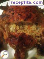 Stuffed chicken with rice and mushrooms