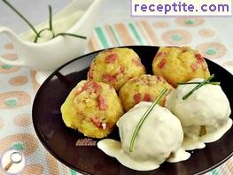 Potato balls with mayonnaise sauce