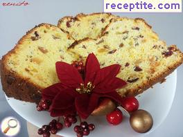 Christmas sponge cake in baking PANETONE