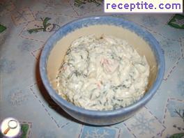 Dip with sour cream and carrots