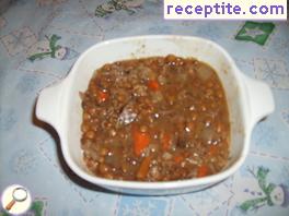 Soup of lentils and sausage