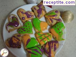 Christmas cookies with chocolate and coconut