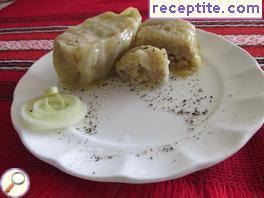 Dolmas with minced meat turkey (chicken) meat in the oven