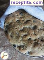 Focaccia with black olives