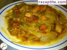 Onion stew with sausages Onion stew with sausages