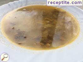 Mushroom soup with rice or vermicelli