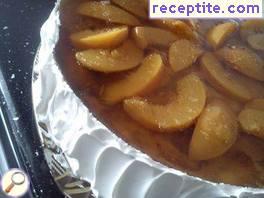 Shortcake with kozunak and stewed apricots