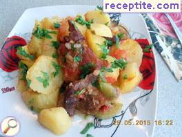 Pork with potatoes in the oven