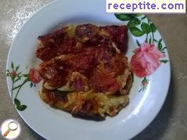 Baked zucchini with tomato sauce