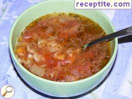 Bean soup with peeled beans for 30 minutes