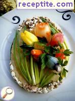 Potato salt layered cake with mushrooms Potato salt layered cake with mushrooms