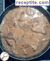 Veal milky mushroom sauce