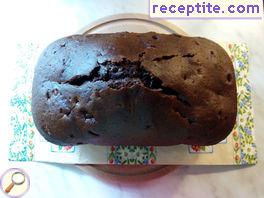 Cocoa sponge cake in baking