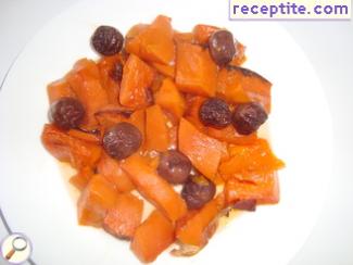 Roasted pumpkin compote of prunes