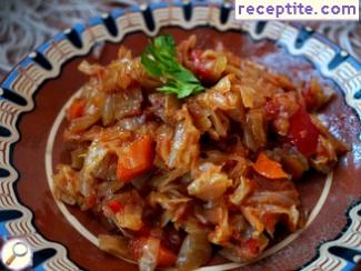 Fresh cabbage with tomatoes