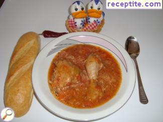 Onion stew with chicken