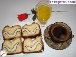 Sponge sponge cake in two colors - II type