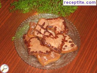 Gingerbread with chocolate sauce