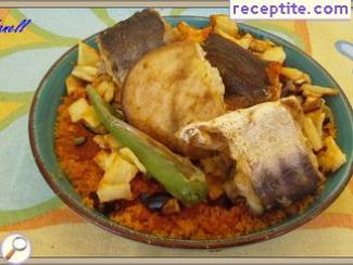 Meat couscous and vegetables