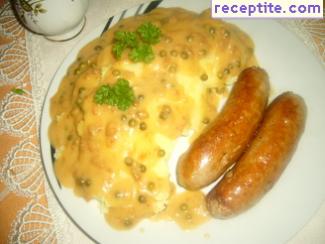 Mashed potatoes with bokvurst Mashed potatoes with bokvurst