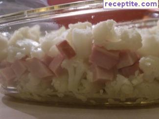 Moussaka cauliflower with ham