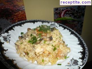 Pork with rice and mushrooms