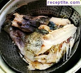 Fish steamed with milk sauce