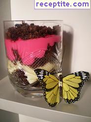 Mini layered cake of mini cake in a glass
