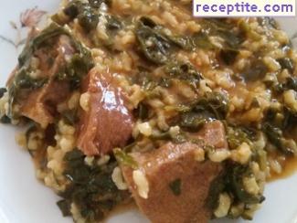 Veal with spinach